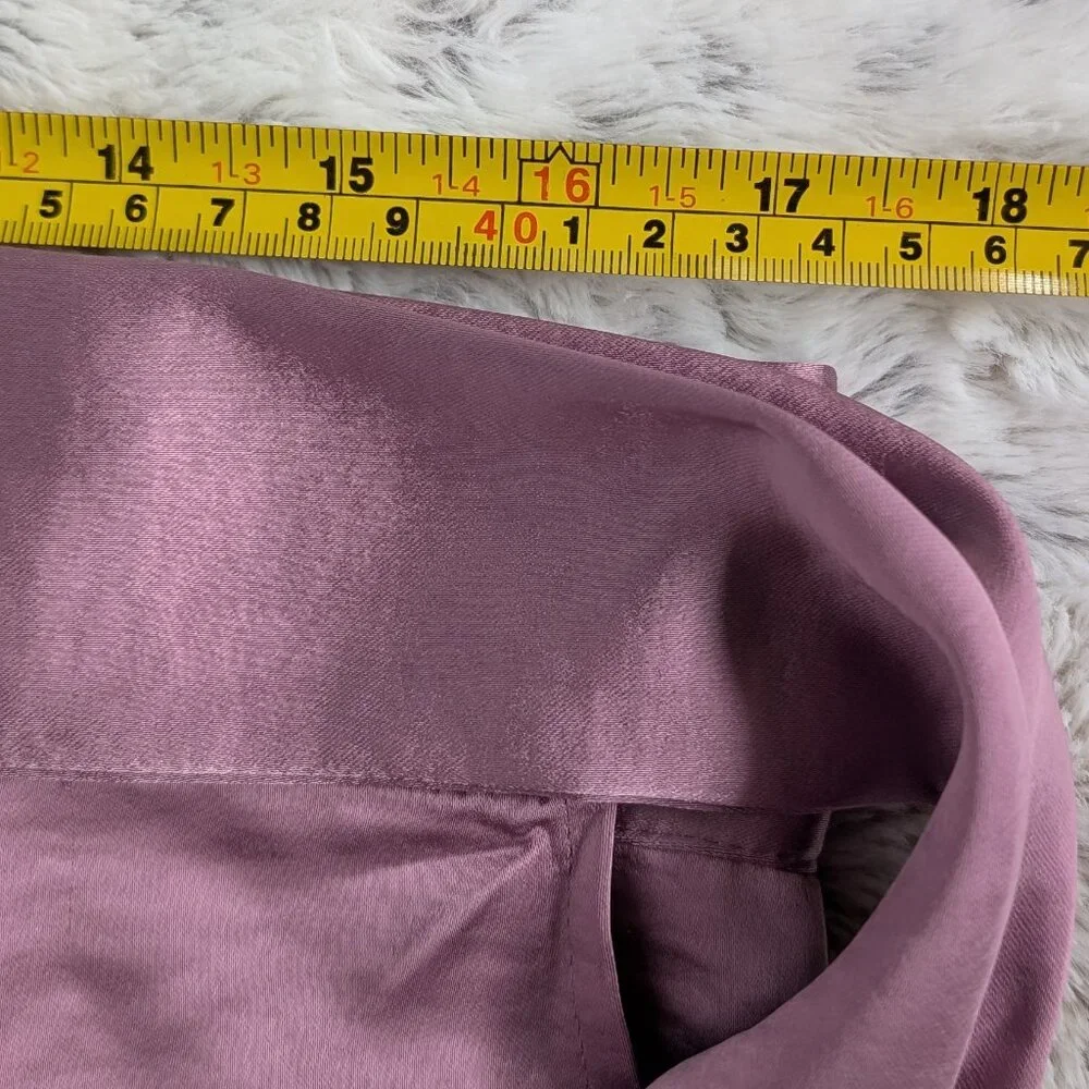Wildfang Mauve Empower Satin Wrap Skirt Sz L - Picture 7 of 9